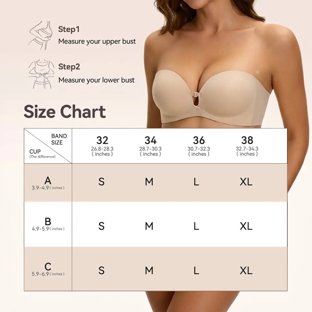 nūda™ Front-Closure Strapless Push-Up Bra