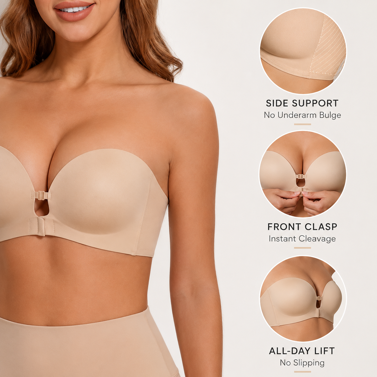 nūda™ Front-Closure Strapless Push-Up Bra