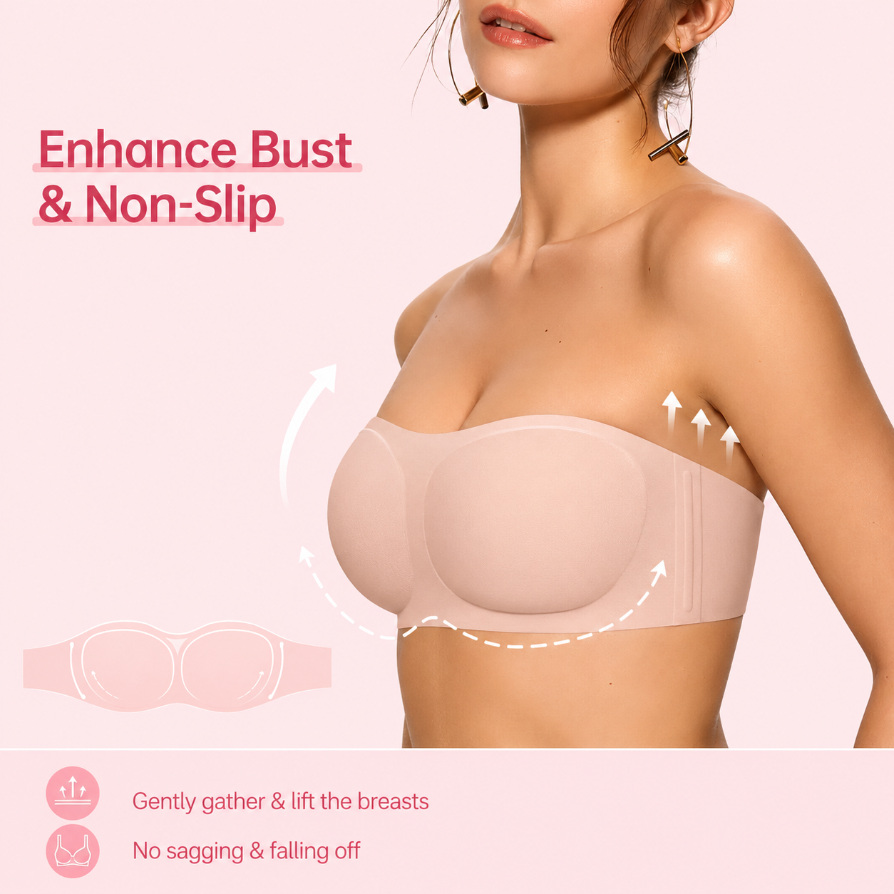 nūda™ Non-Slip Push-Up Bandeau Bra