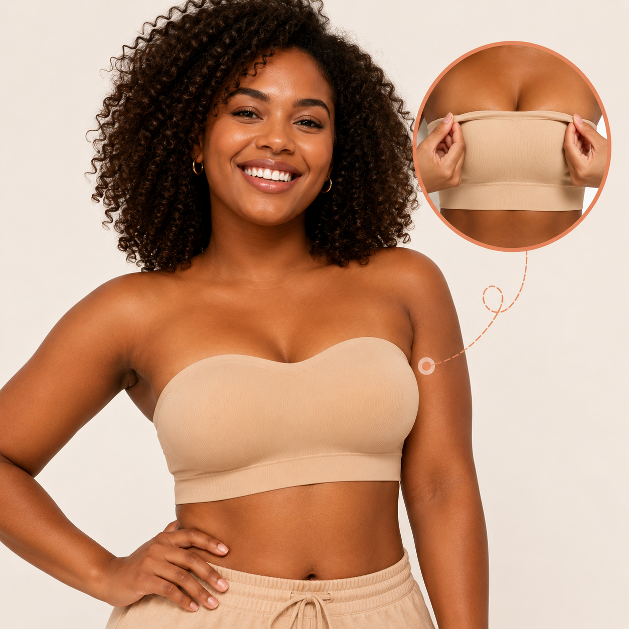 nūda™ Wireless Strapless Bra with Anti‑Slip Silicone Support