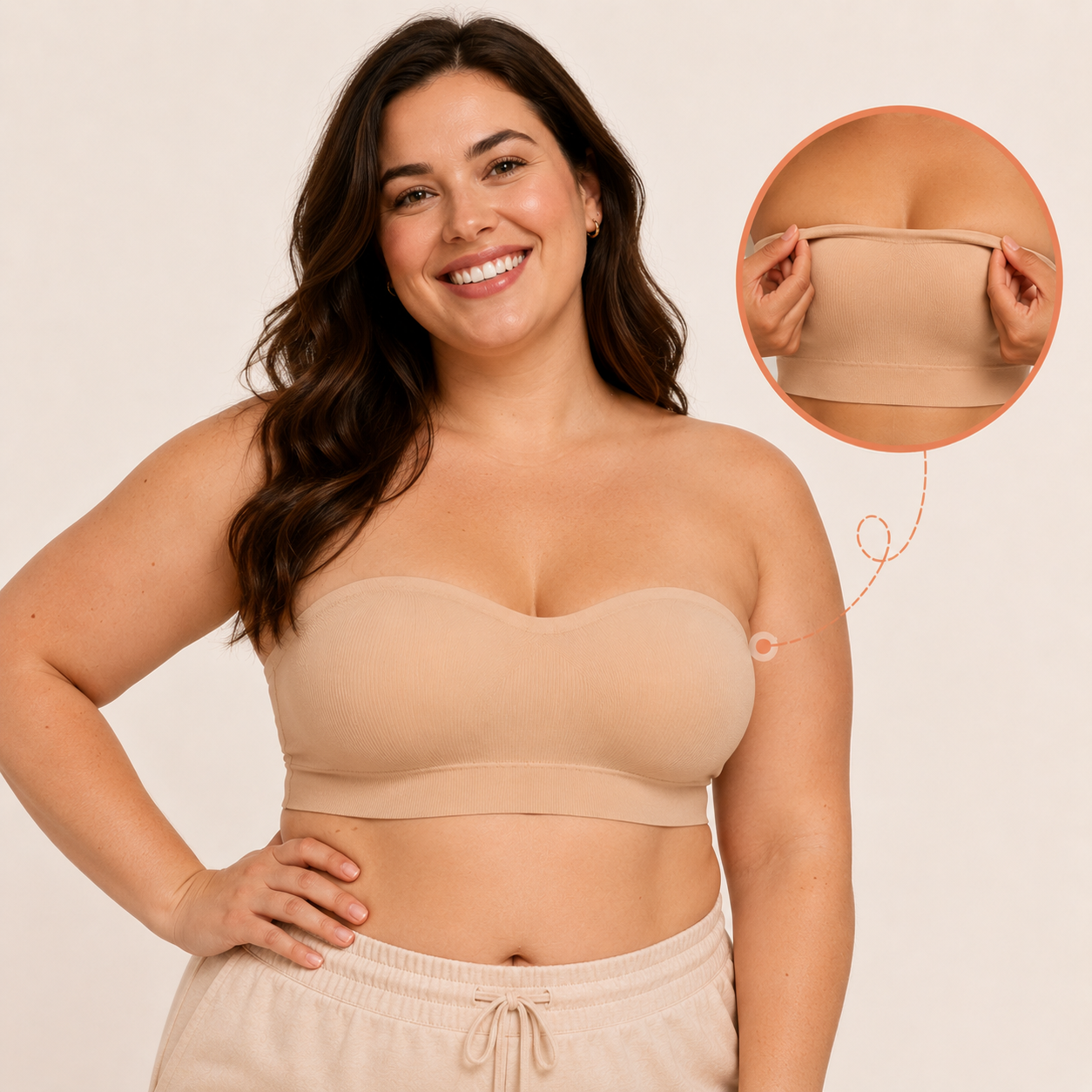 nūda™ Wireless Strapless Bra with Anti‑Slip Silicone Support